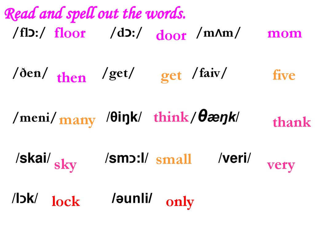 Read and spell out the words.