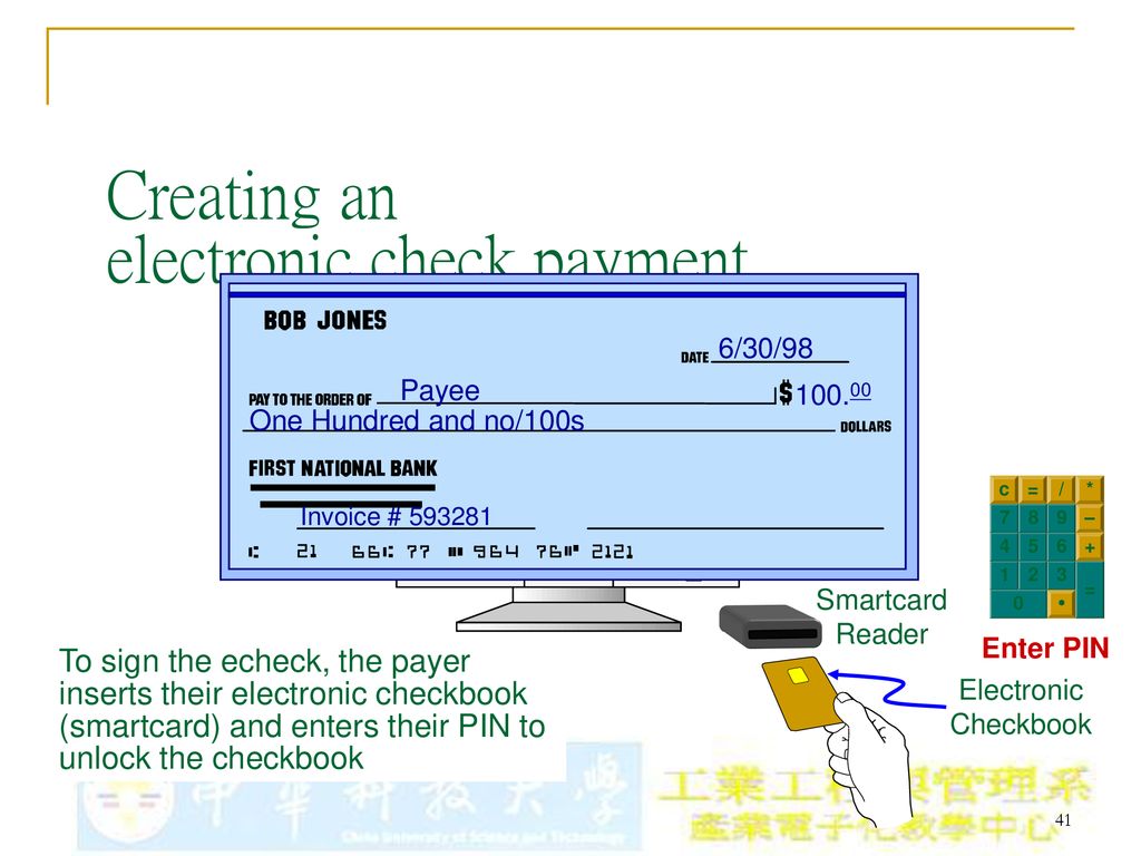 Creating an electronic check payment