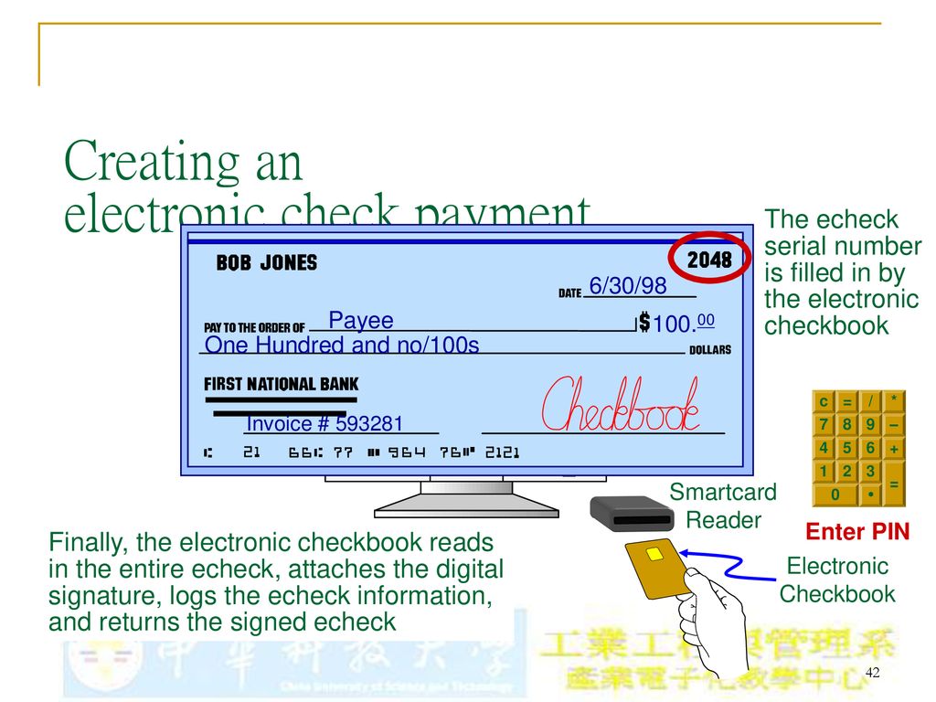 Creating an electronic check payment