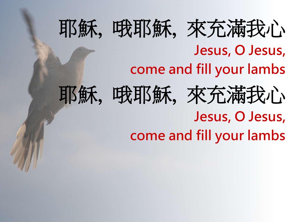 耶穌, 哦耶穌, 來充滿我心 Jesus, O Jesus, come and fill your lambs