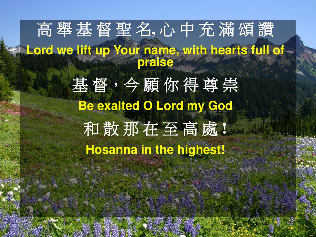 Lord we lift up Your name, with hearts full of praise