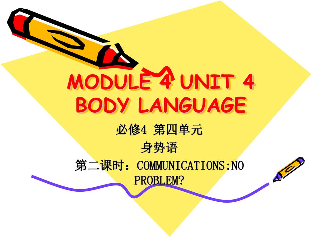 MODULE 4 UNIT 4 BODY LANGUAGE