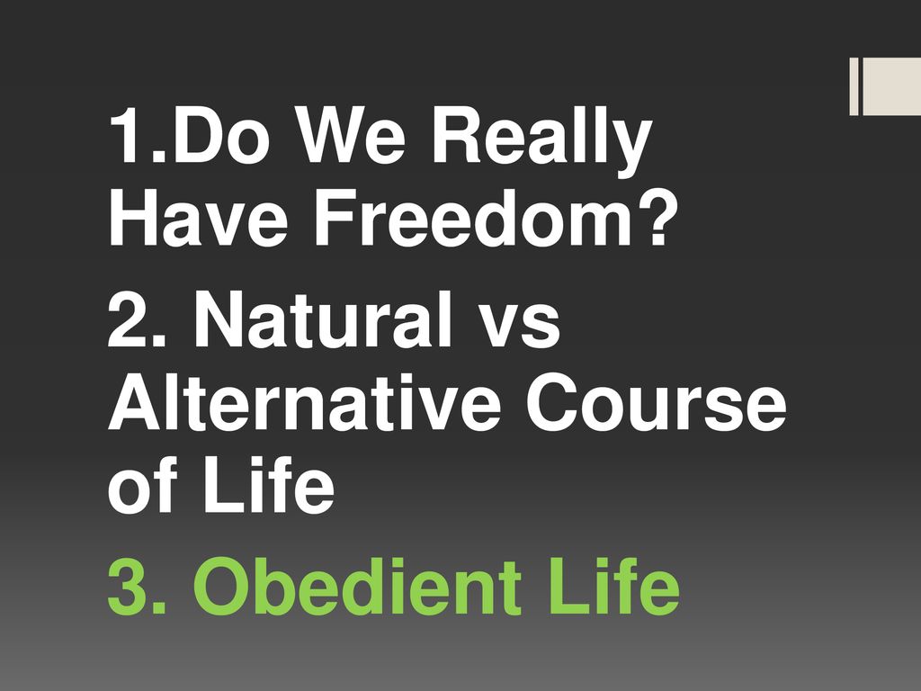 1. Do We Really Have Freedom. 2