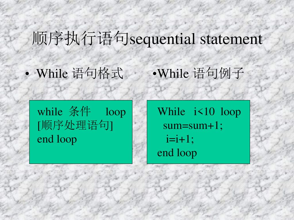 顺序执行语句sequential statement