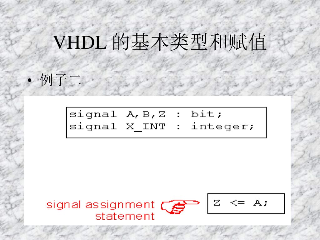 VHDL 的基本类型和赋值 例子二