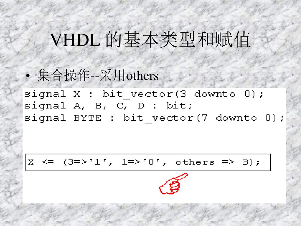 VHDL 的基本类型和赋值 集合操作--采用others