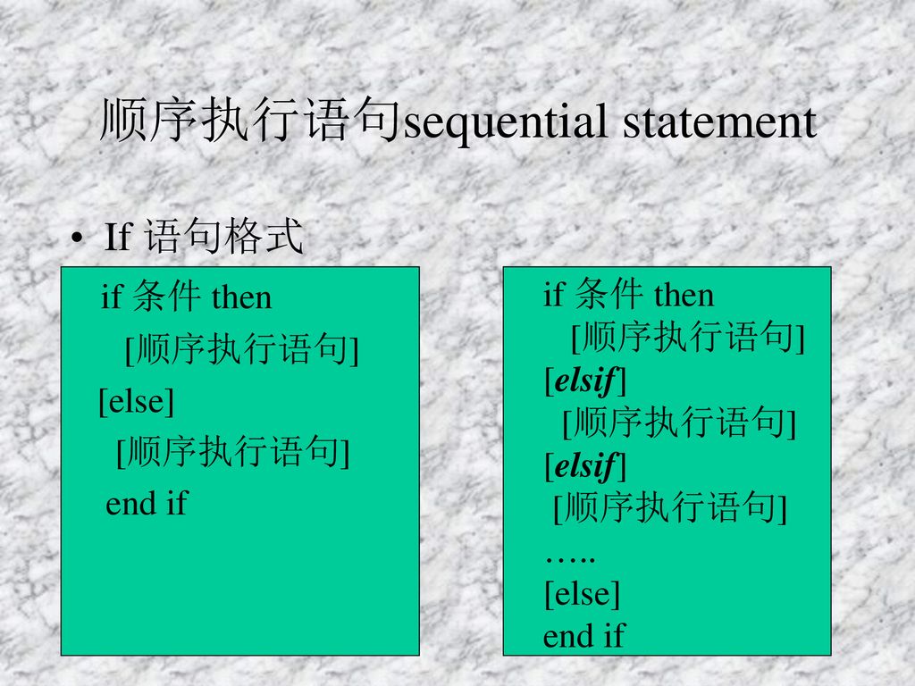 顺序执行语句sequential statement