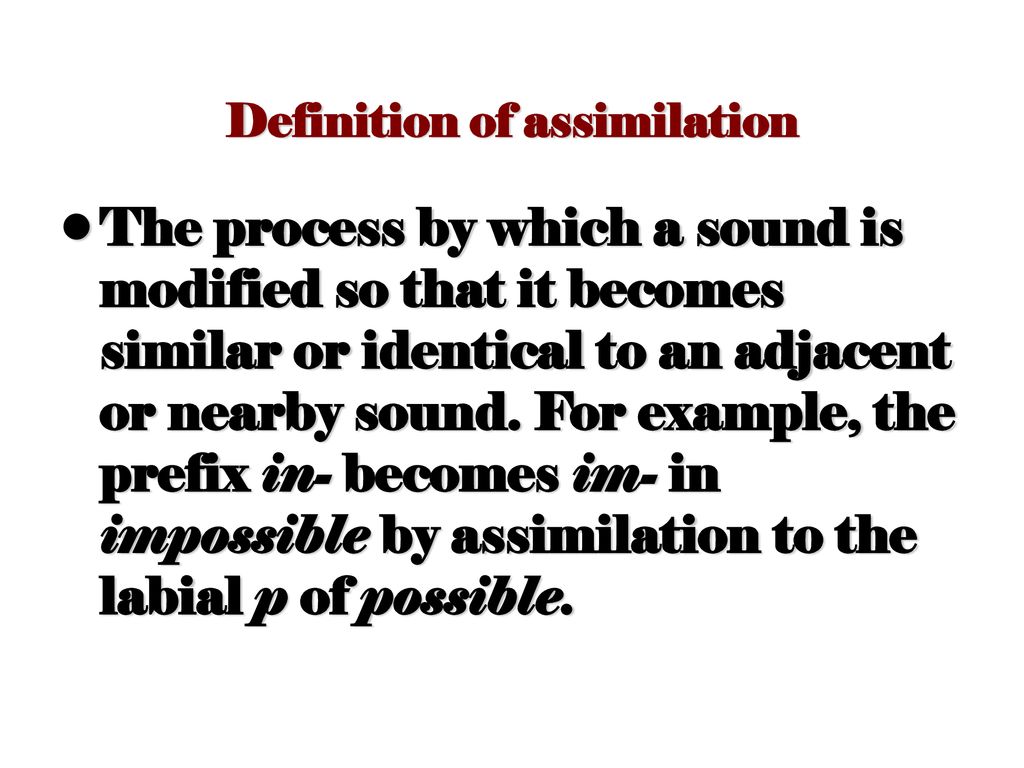 Definition of assimilation