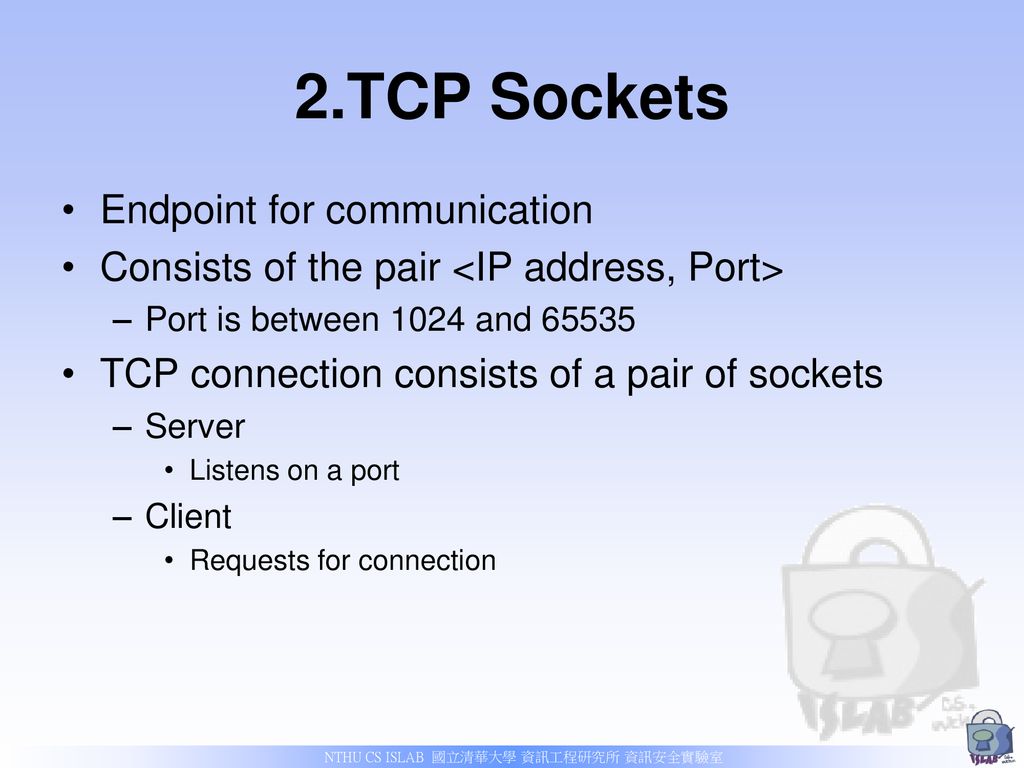 2.TCP Sockets Endpoint for communication