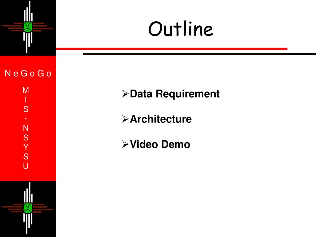 Outline Data Requirement Architecture Video Demo