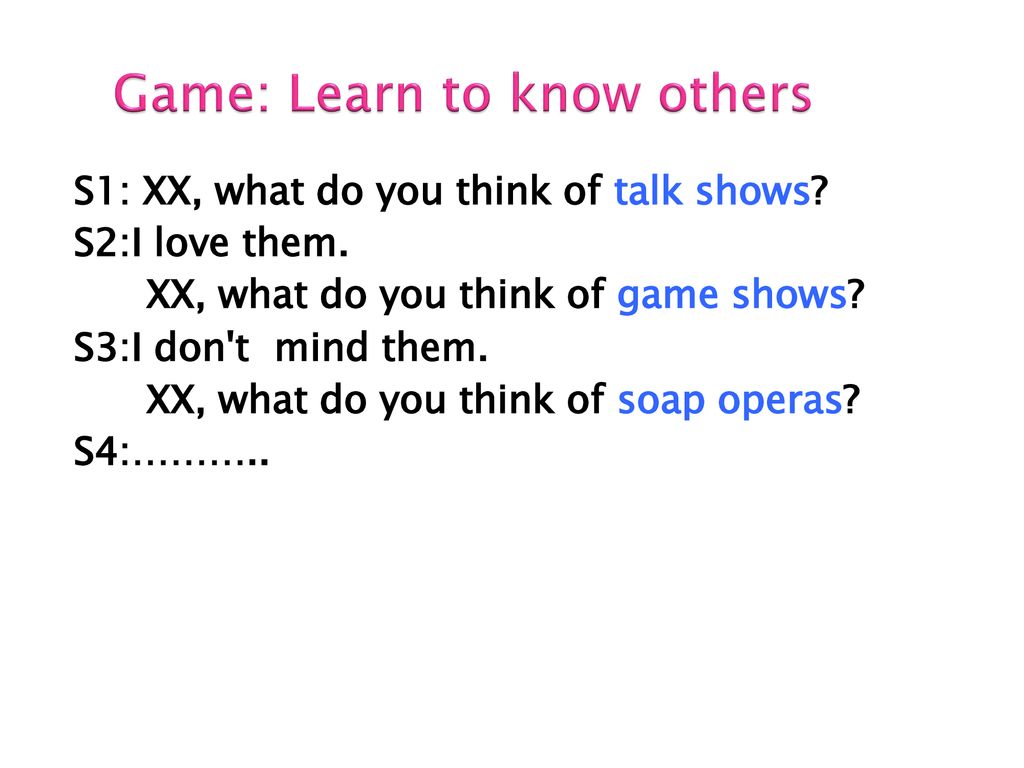 Game: Learn to know others