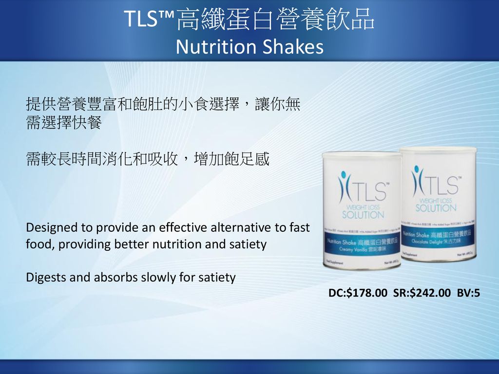 TLS™高纖蛋白營養飲品 Nutrition Shakes