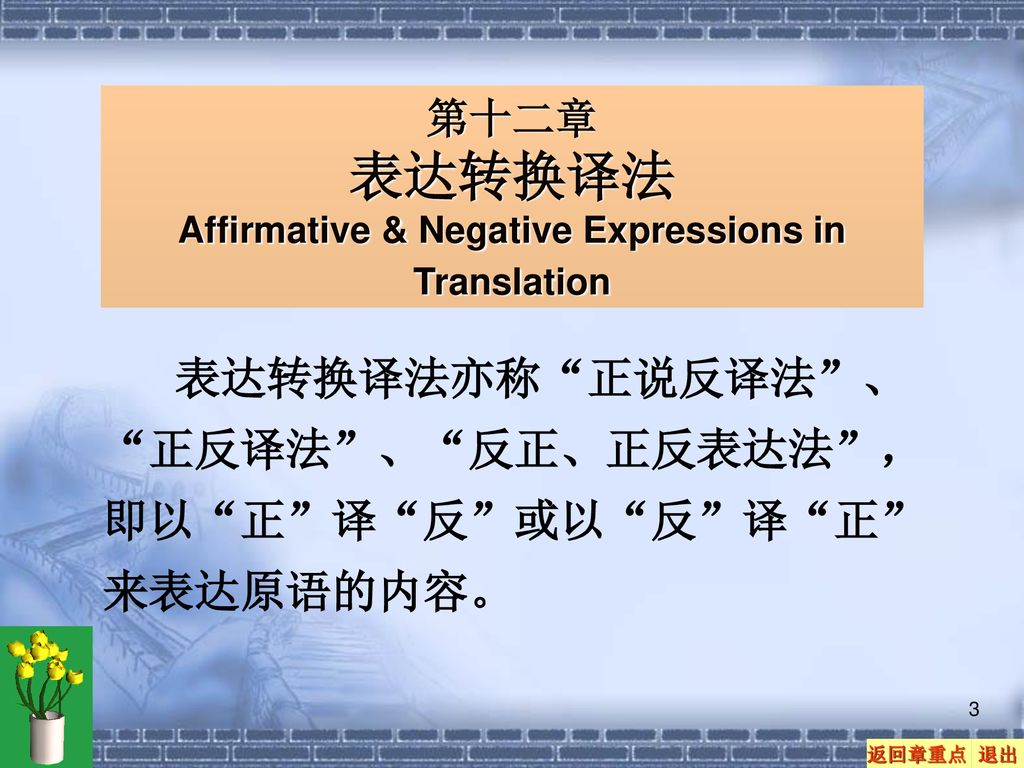 Affirmative & Negative Expressions in Translation