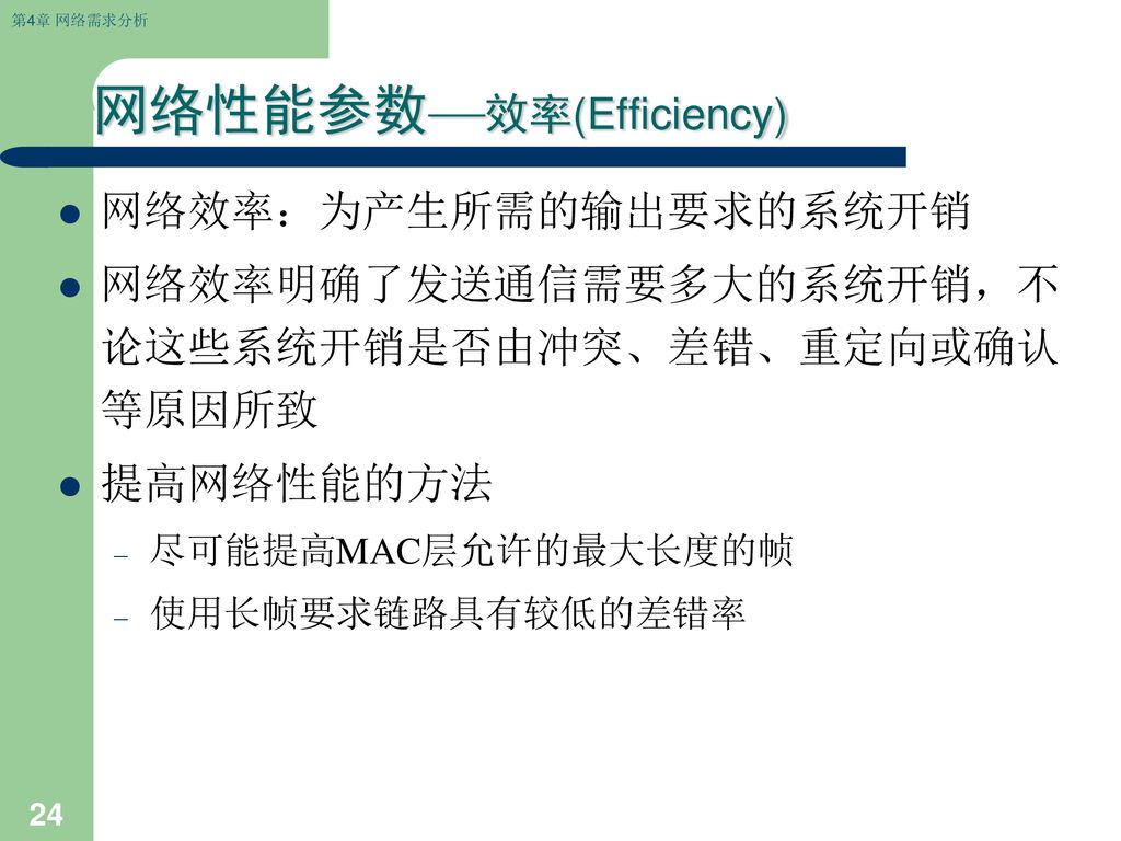 网络性能参数—效率(Efficiency)