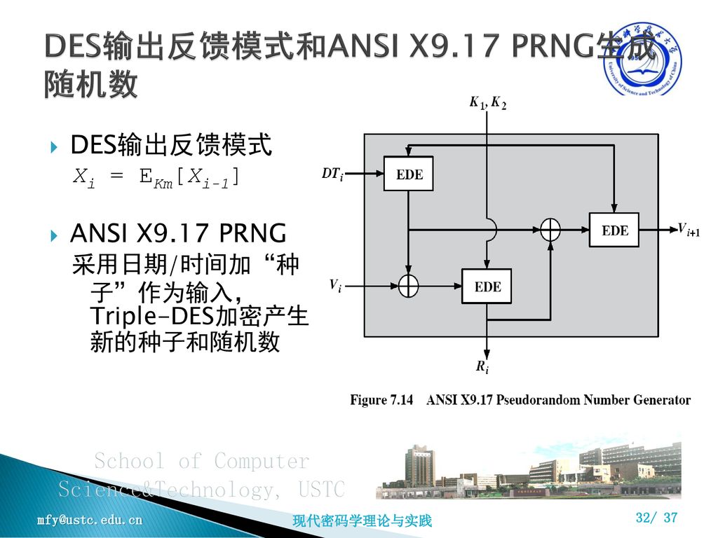 DES输出反馈模式和ANSI X9.17 PRNG生成随机数