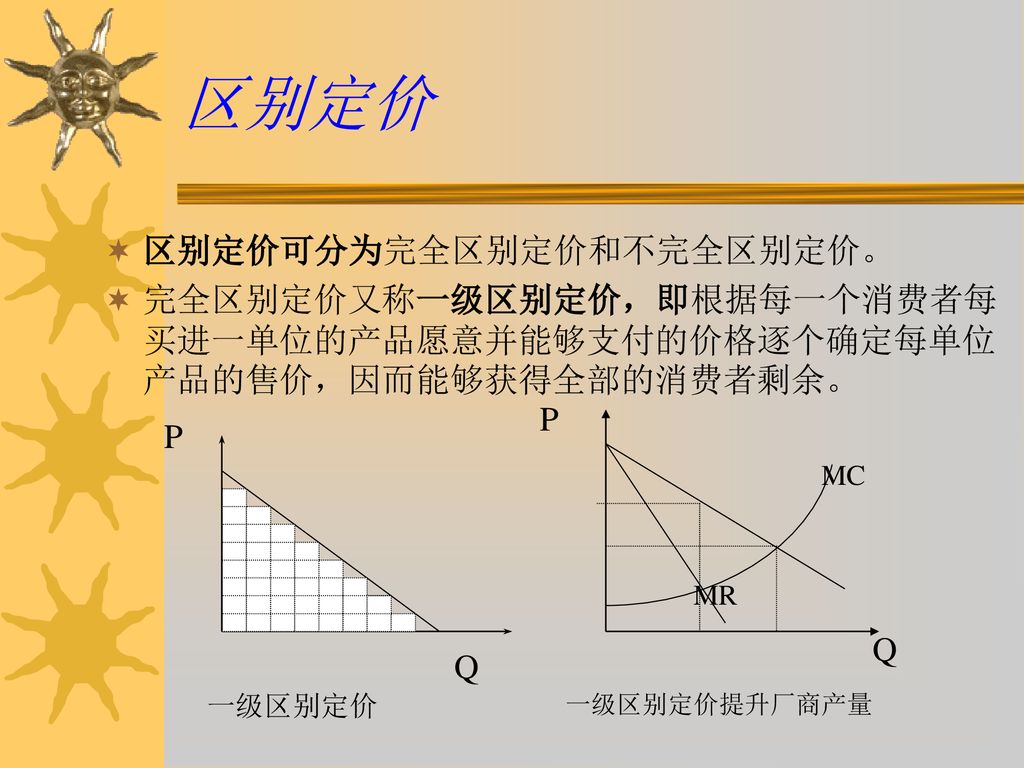 区别定价 区别定价可分为完全区别定价和不完全区别定价。