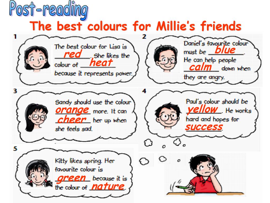 The best colours for Millie’s friends