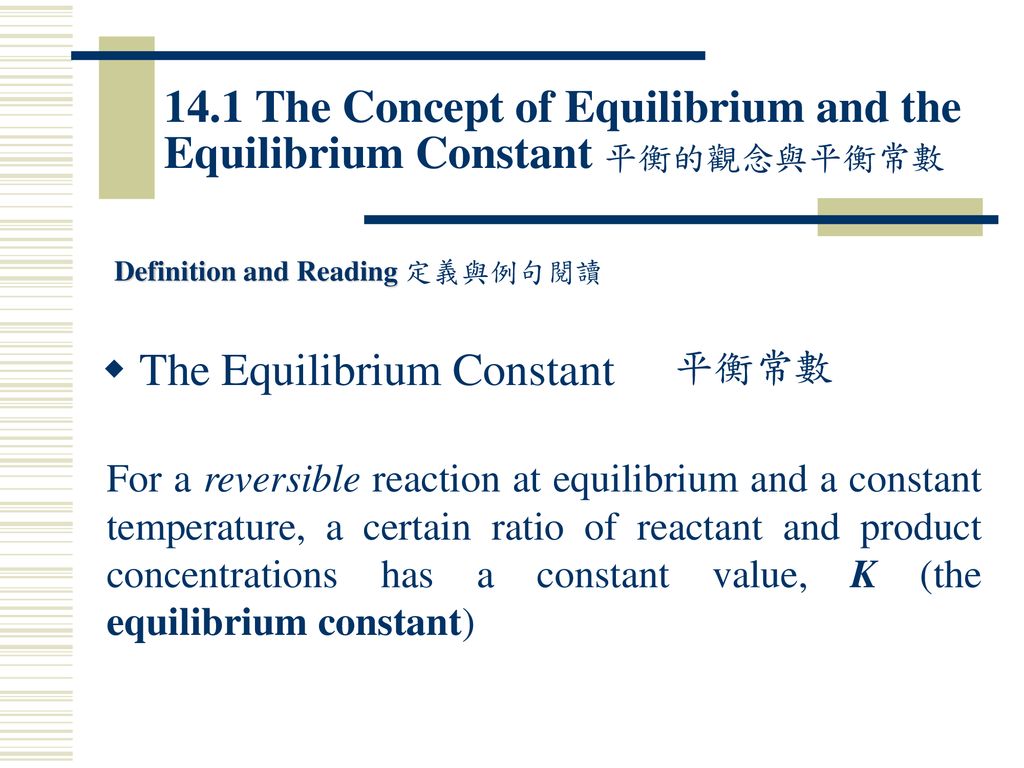 The Equilibrium Constant