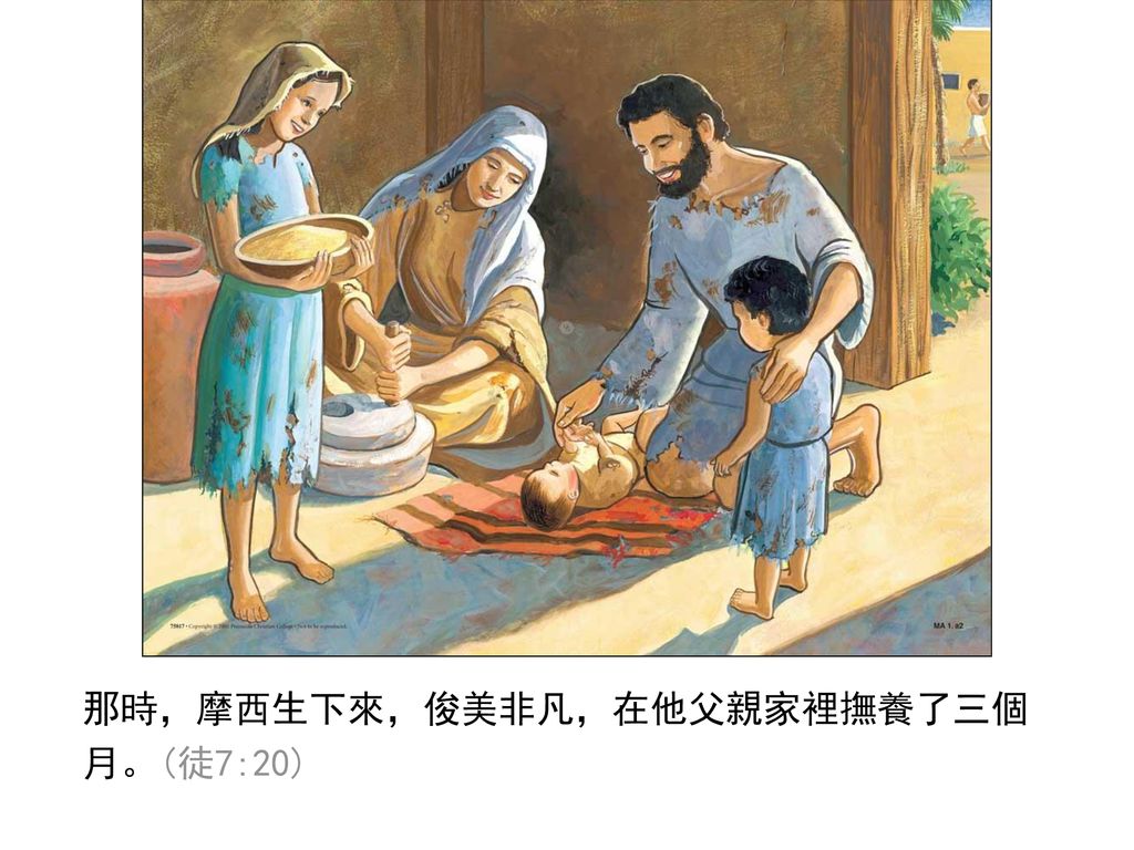 那時，摩西生下來，俊美非凡，在他父親家裡撫養了三個月。(徒7:20)