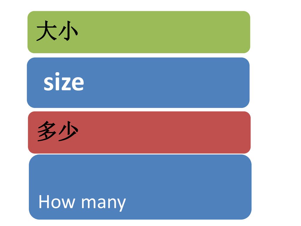 大小 size 多少 How many