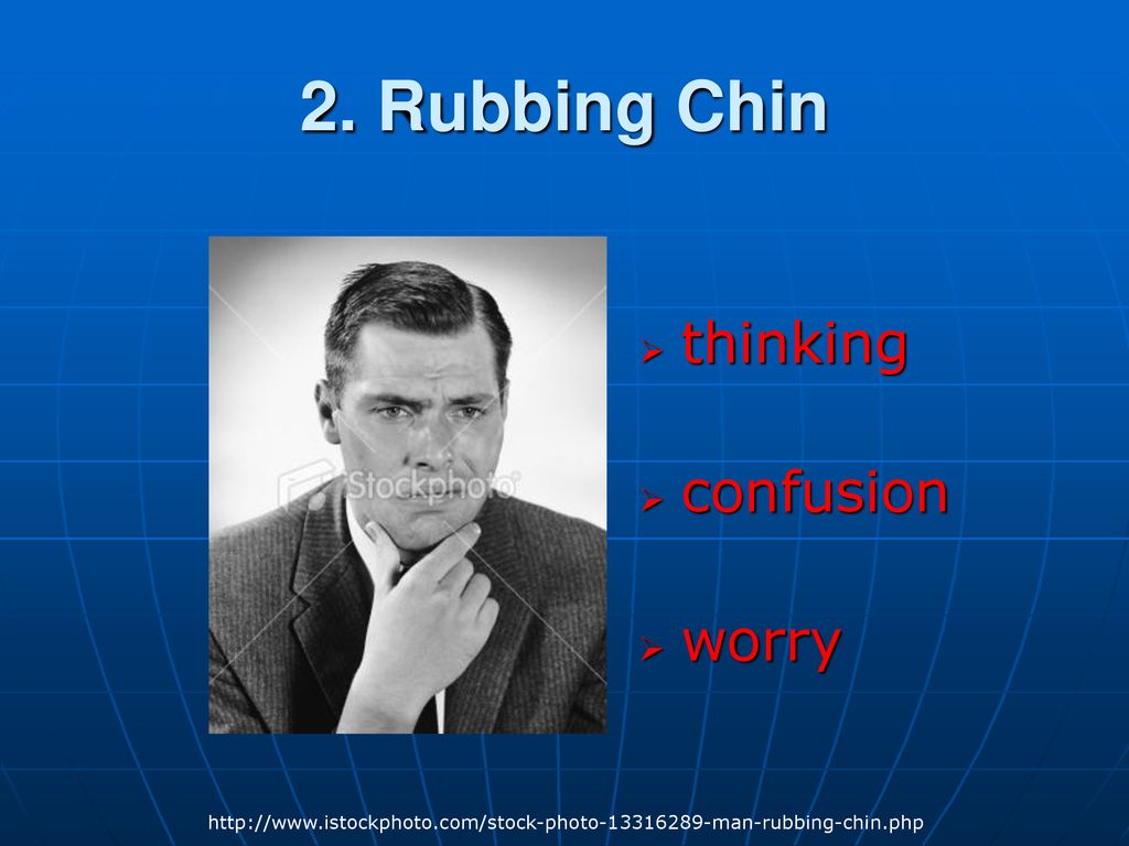 2. Rubbing Chin thinking confusion worry