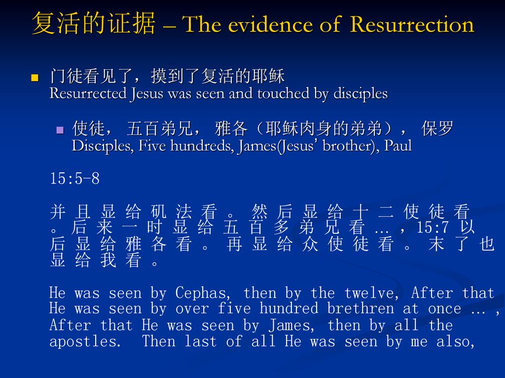 复活的证据 – The evidence of Resurrection