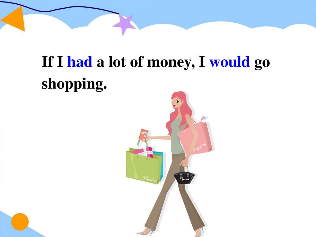 If I had a lot of money, I would go shopping.