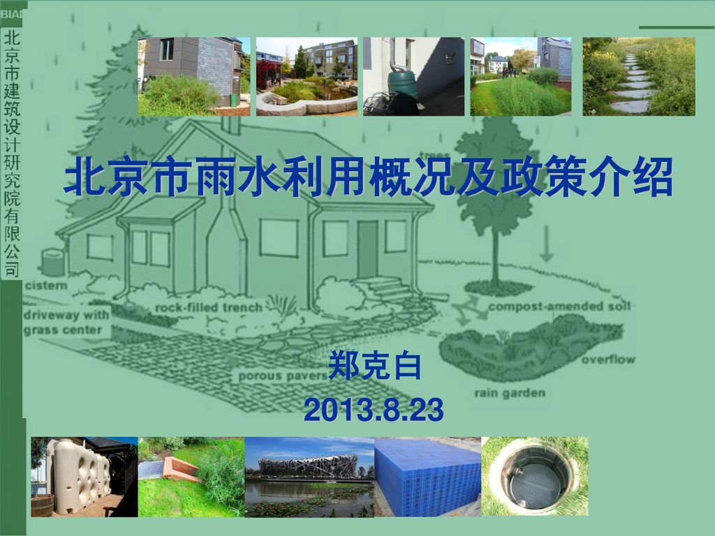 北京市雨水利用概况及政策介绍郑克白ppt Download