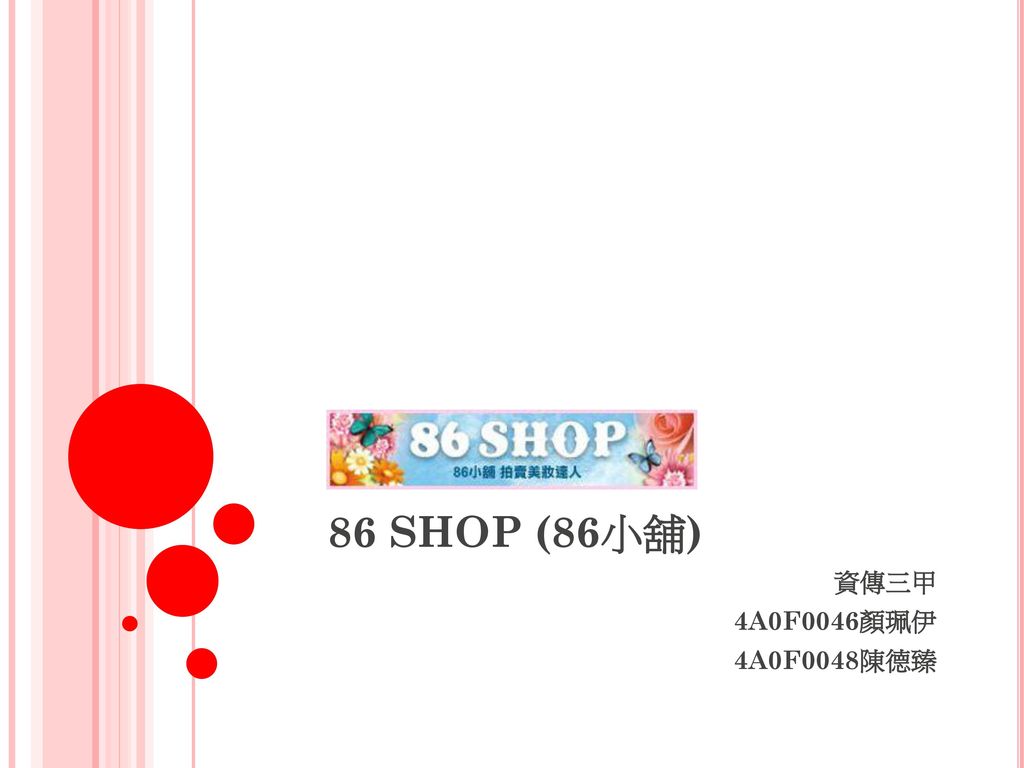 86 Shop 86小舖 資傳三甲4a0f0046顏珮伊4a0f0048陳德臻 Ppt Download