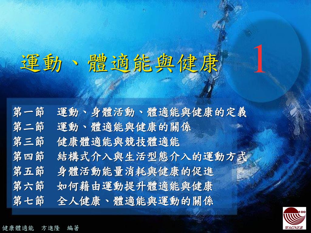 運動 體適能與健康第一節運動 身體活動 體適能與健康的定義第二節運動 體適能與健康的關係第三節健康體適能與競技體適能