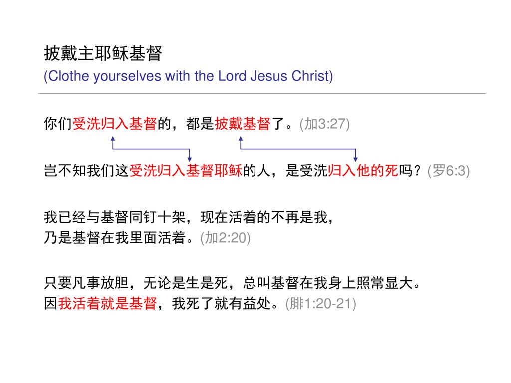 披戴主耶稣基督 Clothe Yourselves With The Lord Jesus Christ Ppt Download