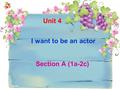 Section A (1a-2c) I want to be an actor Unit 4. Studying Aims 1.New words: shop assistant, doctor, reporter, policeman, waiter, bank clerk, policewoman,