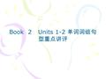 Book 2 Units 1-2 单词词组句 型重点讲评. 重点单词记背： 1.undertake 从事；承担 2.debate 争论；辩论 3. seek 寻找；追求 4.predict 预测；预言 5.branch 树枝；分支.