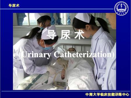 导尿术 中南大学临床技能训练中心 导 尿 术导 尿 术导 尿 术导 尿 术 (Urinary Catheterization)