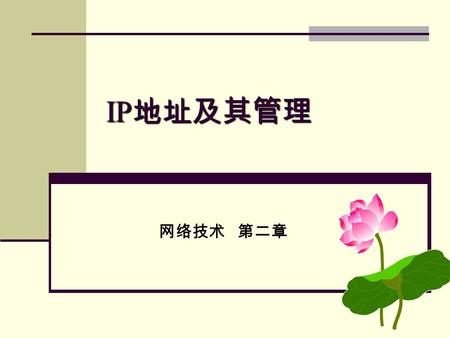 IP 地址及其管理 网络技术 第二章. 回顾本机 ip 的两种查看方式 利用 ipconfig 与网上邻居属性两种方法查看 自己本机的 IP.