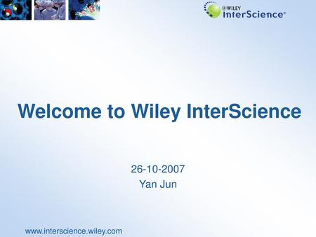 Welcome to Wiley InterScience