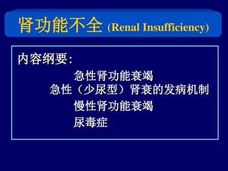 肾功能不全 (Renal Insufficiency)