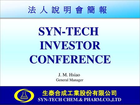 SYN-TECH CHEM.& PHARM.CO.,LTD