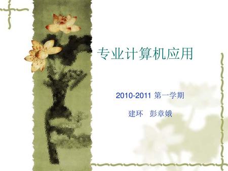 专业计算机应用 2010-2011 第一学期 建环 彭章娥.
