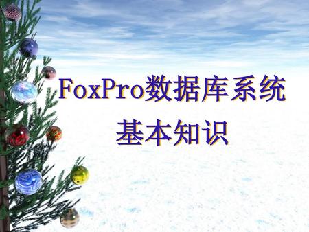 FoxPro数据库系统 基本知识.