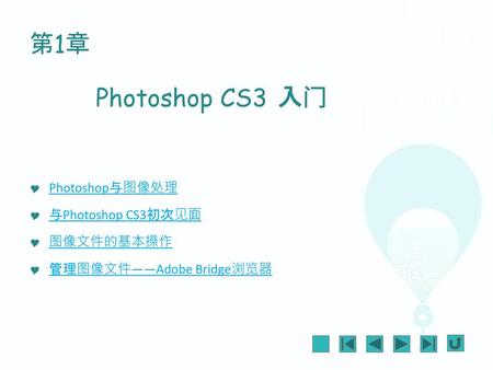 第1章 Photoshop CS3 入门 Photoshop与图像处理 与Photoshop CS3初次见面 图像文件的基本操作