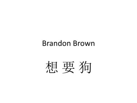 Brandon Brown 想 要 狗.