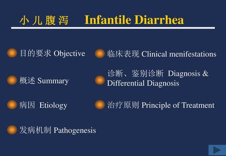 小 儿 腹 泻 Infantile Diarrhea