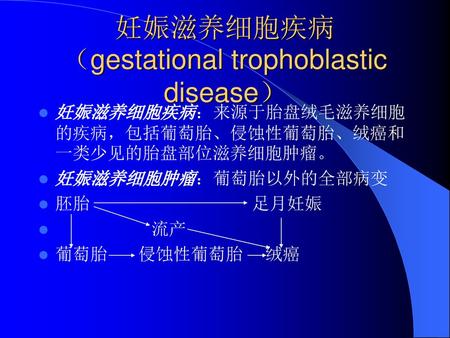 妊娠滋养细胞疾病（gestational trophoblastic disease）