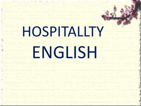 HOSPITALLTY ENGLISH.