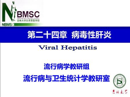 第二十四章 病毒性肝炎 Viral Hepatitis 流行病学教研组 流行病与卫生统计学教研室.