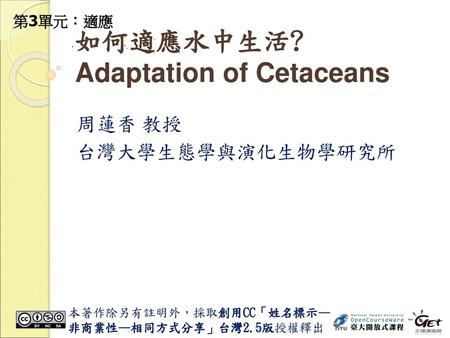 如何適應水中生活? Adaptation of Cetaceans