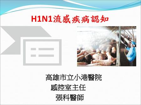H1N1流感疾病認知 高雄市立小港醫院 感控室主任 張科醫師.