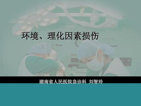 环境、理化因素损伤 湖南省人民医院急诊科 刘智玲.