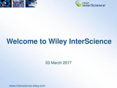 Welcome to Wiley InterScience